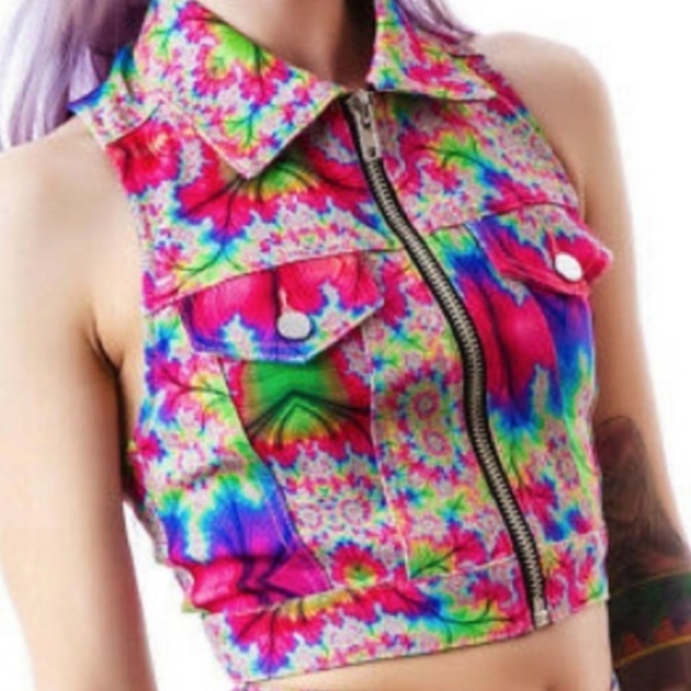 24 Hours Kaleidoscope Racerback Crop Top, NWT